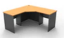 Rapid Worker Corner Workstation Desk - 1500W x 1500W x 600D - Beech and Ironstone