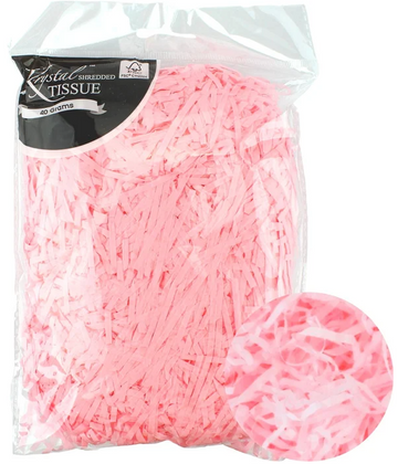 Light Pink Shredded Tissue Paper (40g Bag)