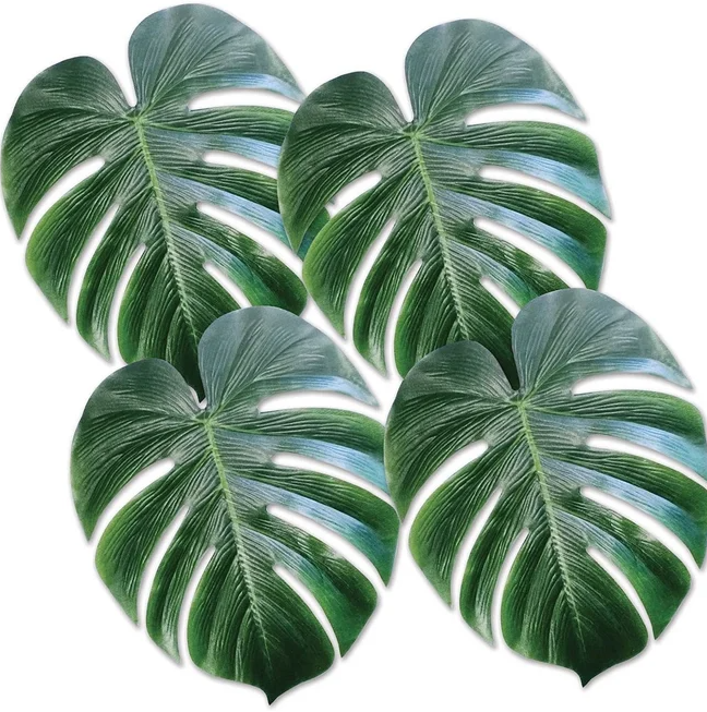 Tropical Fabric Palm Leaves - 29 - 33cm (Pack of 4)