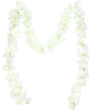 Artificial White Hibiscus Petal Garland - 2m