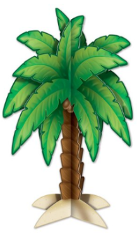 PALM TREE 3D TROPICAL HAWAIIAN CENTREPIECE - 30cm