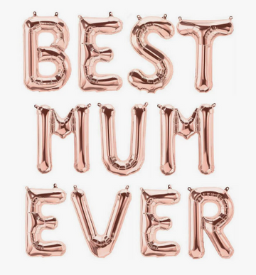 16-inch Mother's Day Rose Gold BEST MUM EVER Foil Balloon Banner