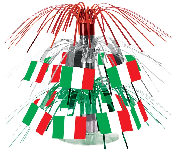 Italian Flag Mini Cascade Centrepiece - 19cm tall x 9cm diameter base.