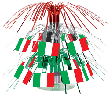 Italian Flag Mini Cascade Centrepiece - 19cm tall x 9cm diameter base.