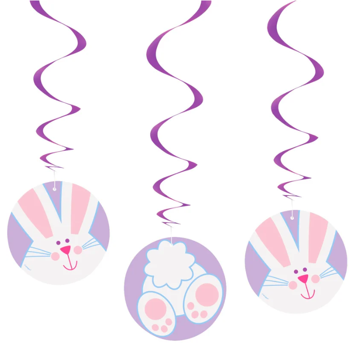 Easter Bunny Swirl Decorations (Pack of 3)