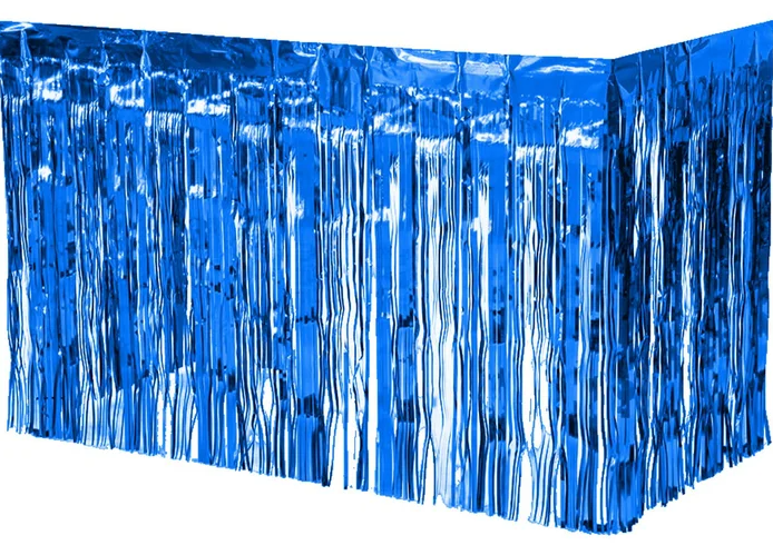 Metallic Blue Table Skirt 75cm H x 2.75 metres L