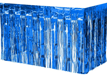 Metallic Blue Table Skirt 75cm H x 2.75 metres L