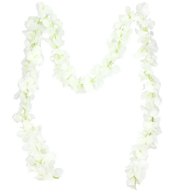 Artificial White Hibiscus Petal Garland 2m