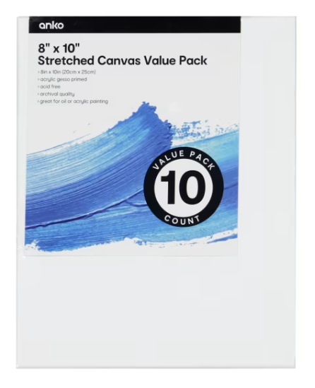 10 Piece 8in. x 10in. Stretched Canvas Value Pack