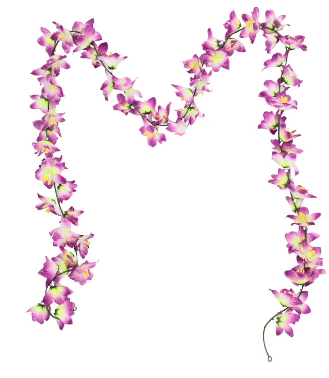 Artificial Magenta Hibiscus Flower Garland 1.85m