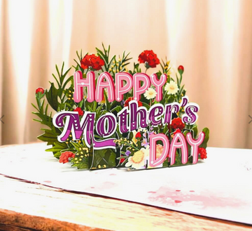 Happy Mother's Day Colourful Spring Flower Garden 3D Card