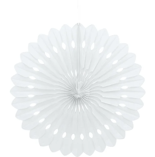White Decorative Tissue Fan 40cm