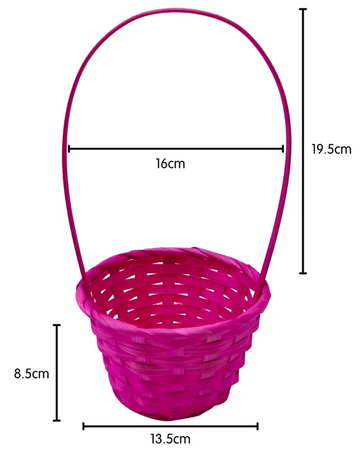 Small Round Woven Easter Gift Basket With Handle (1 Only)