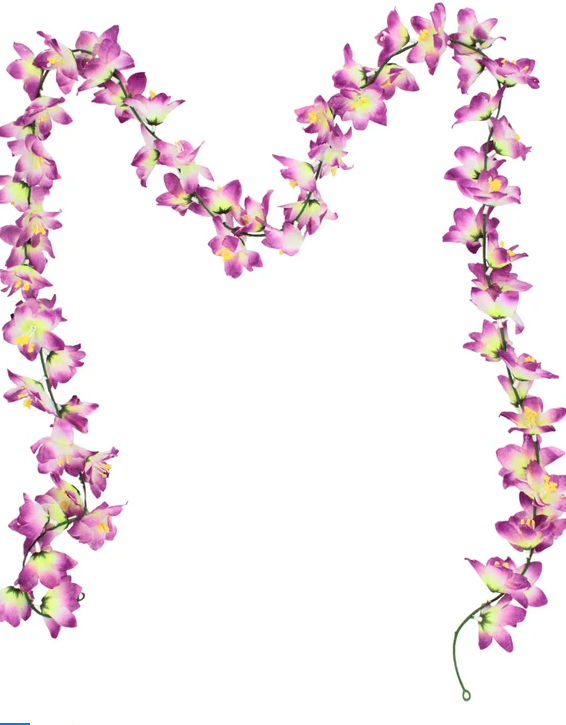 Artificial Magenta Hibiscus Flower Garland - 1.85m