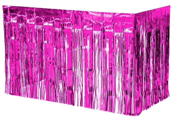 Metallic Hot Pink Table Skirt