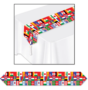 International Flags Paper Table Runner