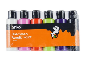 6 Pack Halloween Acrylic Paint - 59ml each