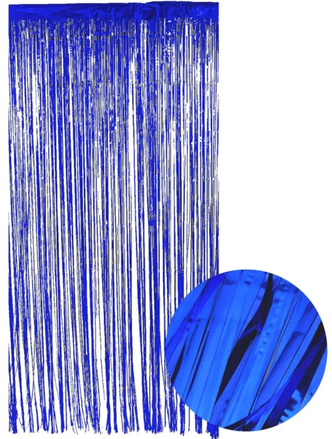 Metallic Blue Foil Backdrop Curtain 100cm x 200cm