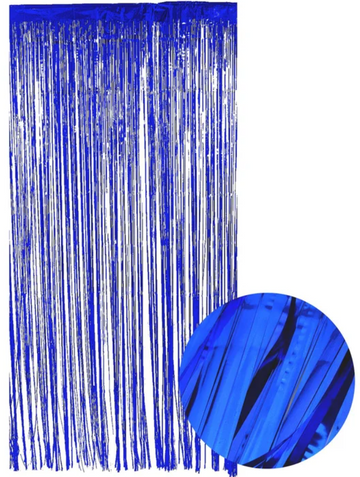 Metallic Blue Foil Backdrop Curtain 100cm x 200cm