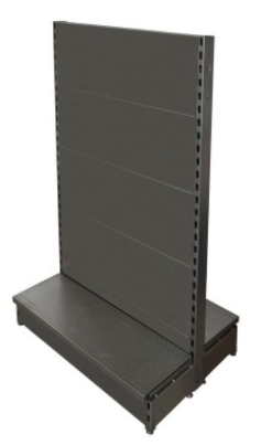 Double Sided Flat Back Gondola Starter Bay 900x450x1800 Black LOW Base  .G-LB-D-FLAT-B-90x45x180-ST