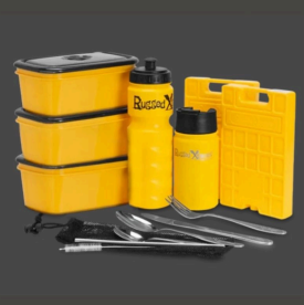 COLD CRIB ACCESSORY KIT - 3 x 1100ml crib containers, 1x 650ml Water bottle, 1x Thermal mug, 6pce cutlery set, - 2 x Ice bricks
