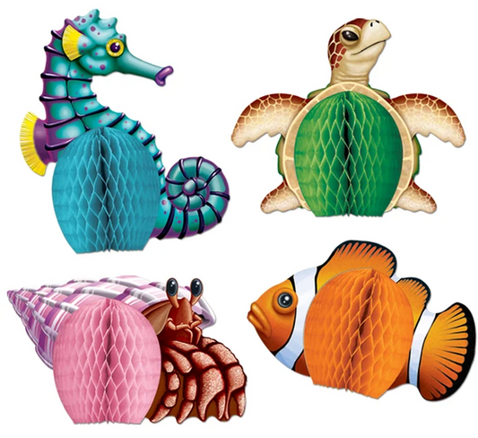 Sea Creatures Mini Centrepieces 14cm (Pack of 4)
