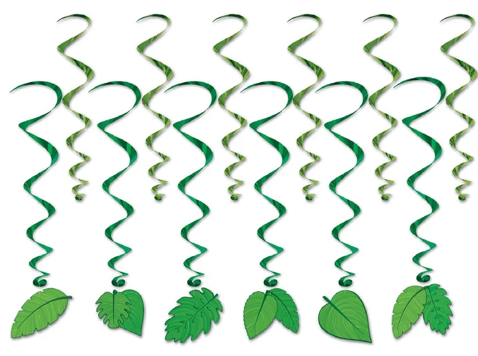 Tropical Leaves Swirl Decorations - 82cm (Pack of 12)