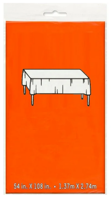 Orange Rectangular Plastic Tablecloth