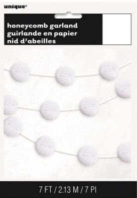 Honeycomb Ball Garland White