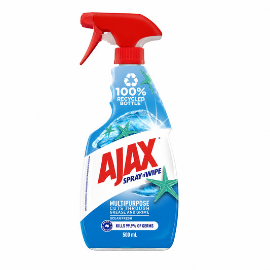 Ajax Spray n' Wipe Multi-Purpose Ocean Fresh 500mL product on pure white
