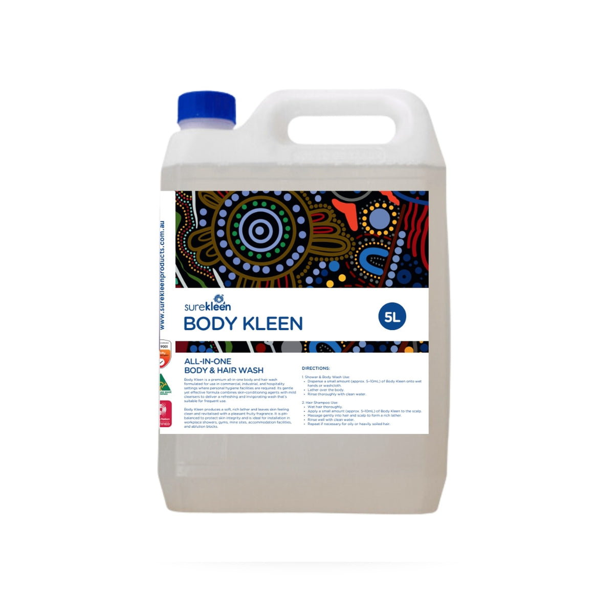 Surekleen Body Kleen 5L all-in-one body and hair wash container