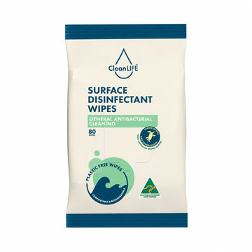 CleanLIFE Surface Disinfectant Wipes PACK80 80 wipe pack on white
