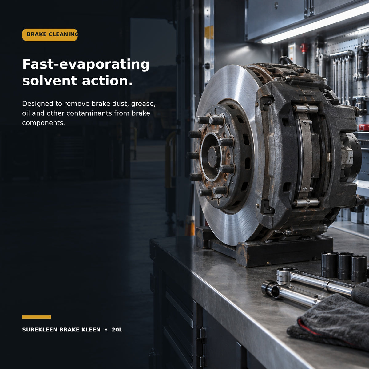 Heavy vehicle brake disc and calliper maintenance with Surekleen Brake Kleen