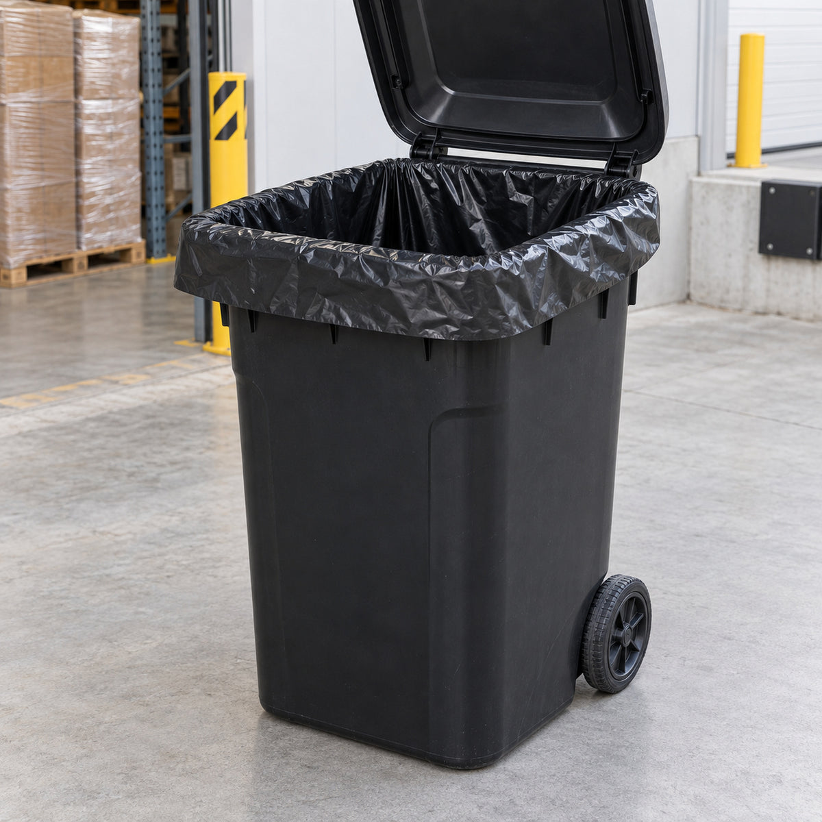 240L black bin liner fitted to a suitable bin

