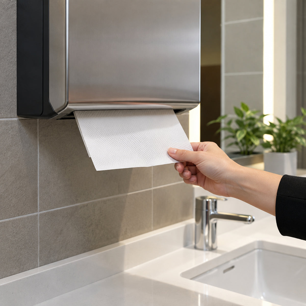scott essential 38002 multifold hand towels commercial application image
