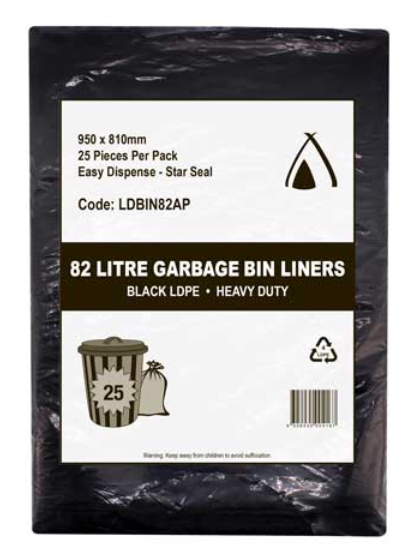 Heavy Duty, Bin Liner, Natural/ Clear, 82L 250 Ctn