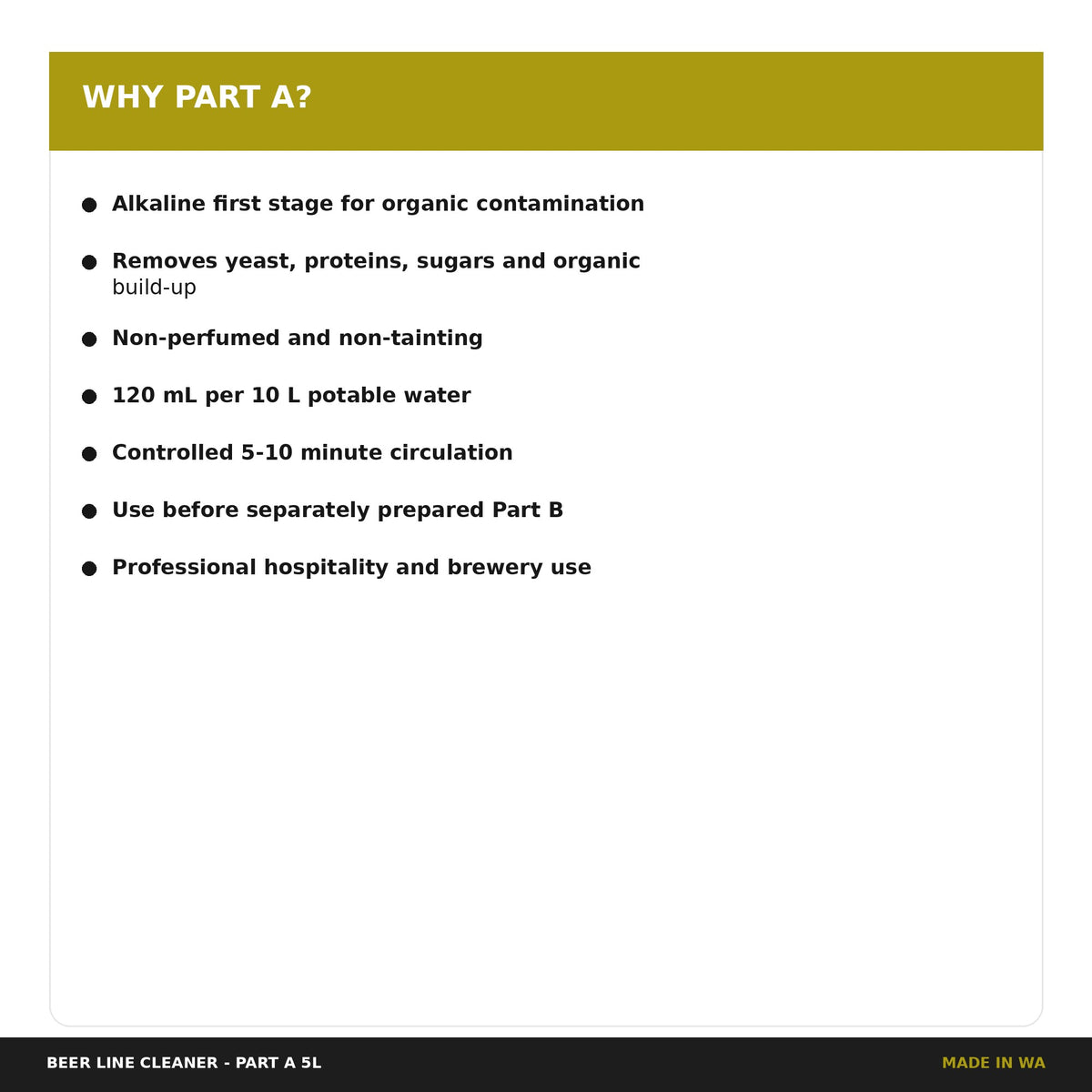 Key benefits of Surekleen Beer Line Cleaner Part A