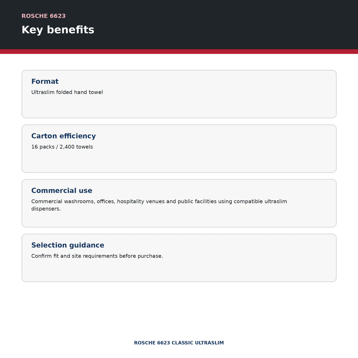 Rosche 6623 Classic Ultraslim key benefits
