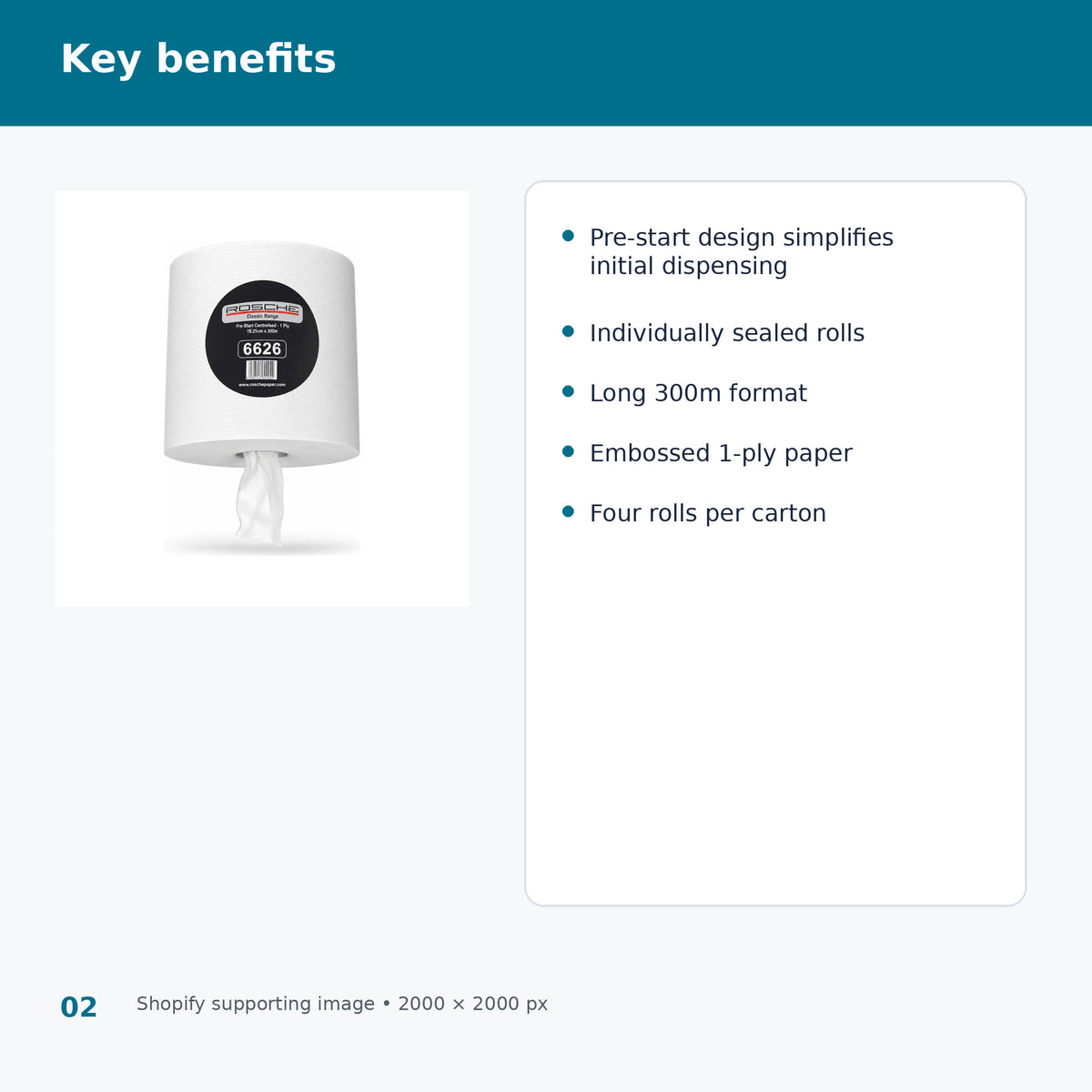 rosche 6626 classic pre start centrefeed towel key benefits
