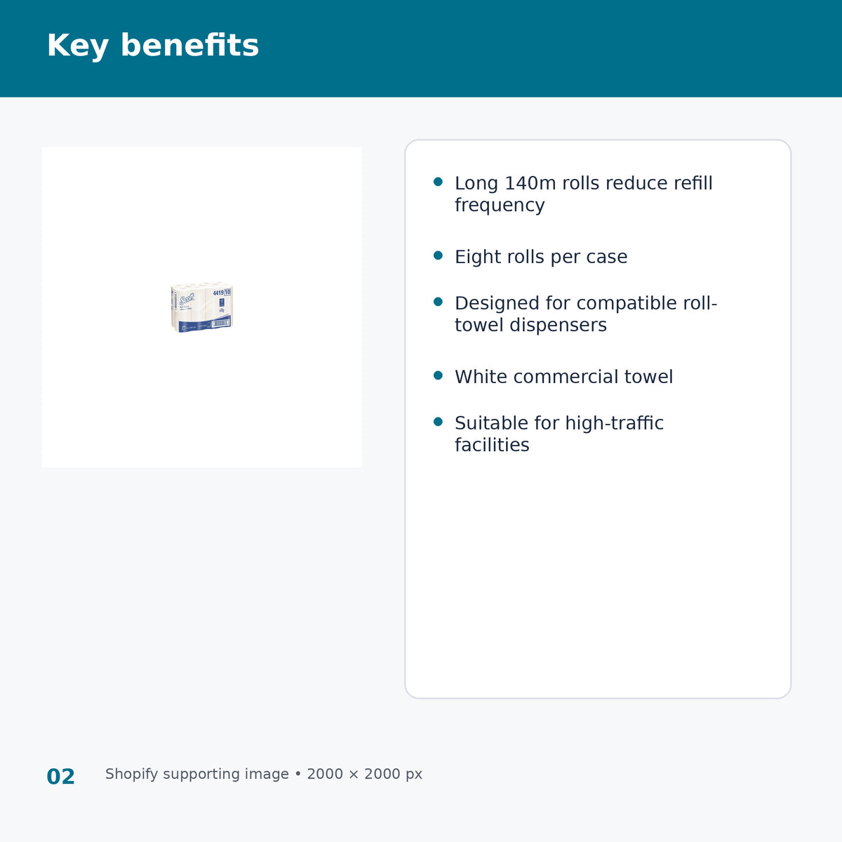 scott 44199 long roll hand towel 140m key benefits
