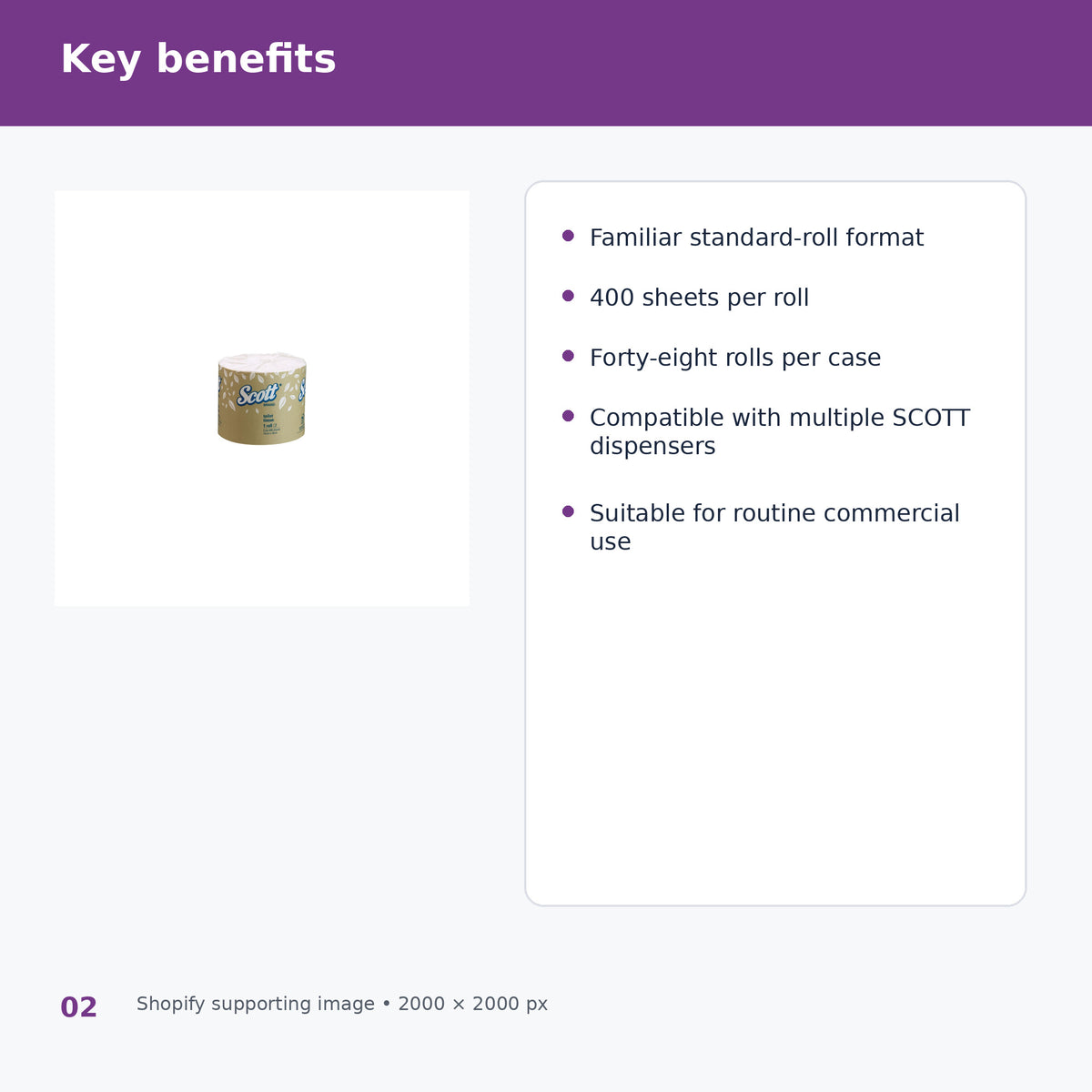 scott 5741 toilet tissue 2 ply 400 sheet key benefits
