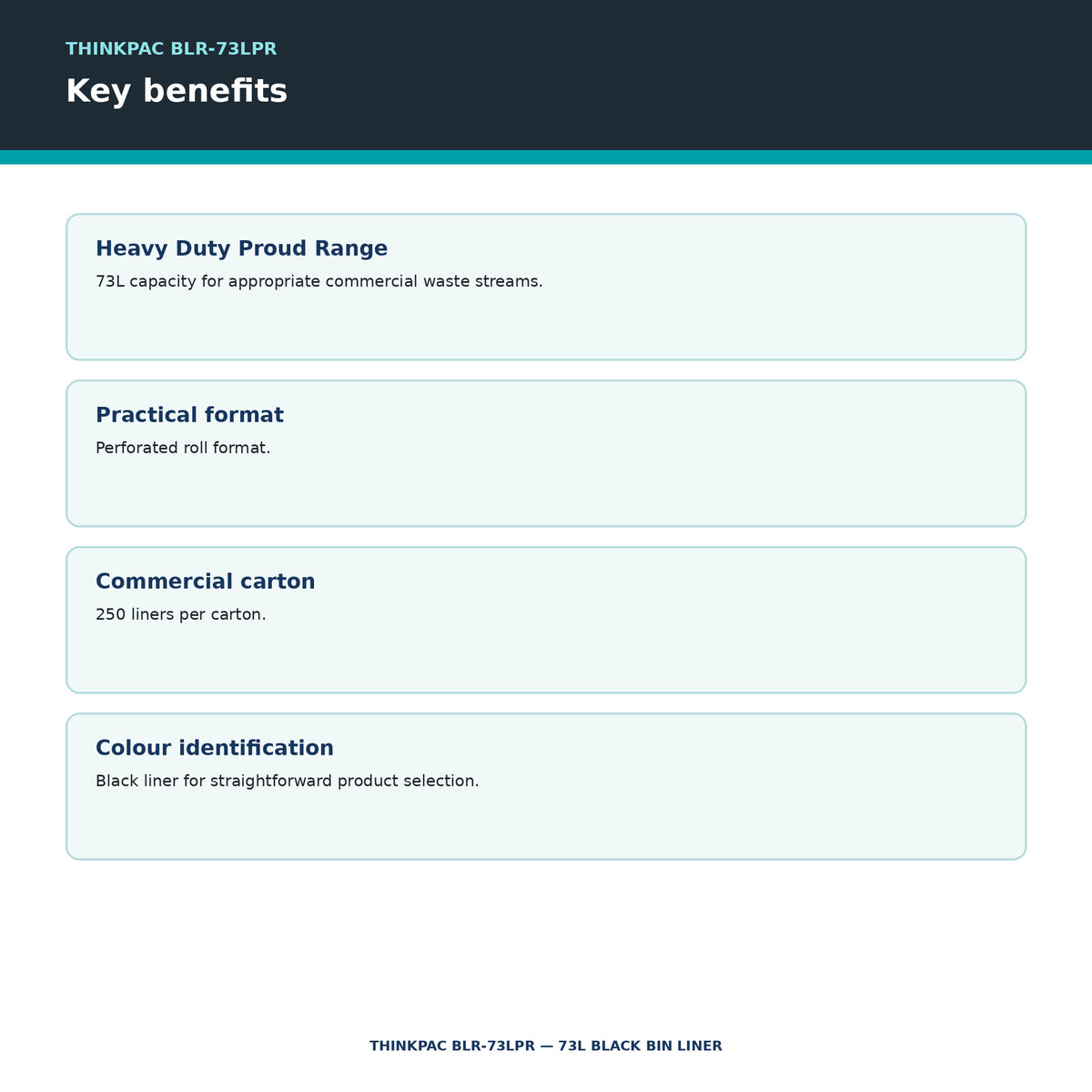 Thinkpac BLR-73LPR key benefits
