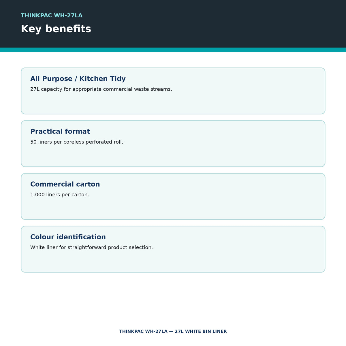 Thinkpac WH-27LA key benefits
