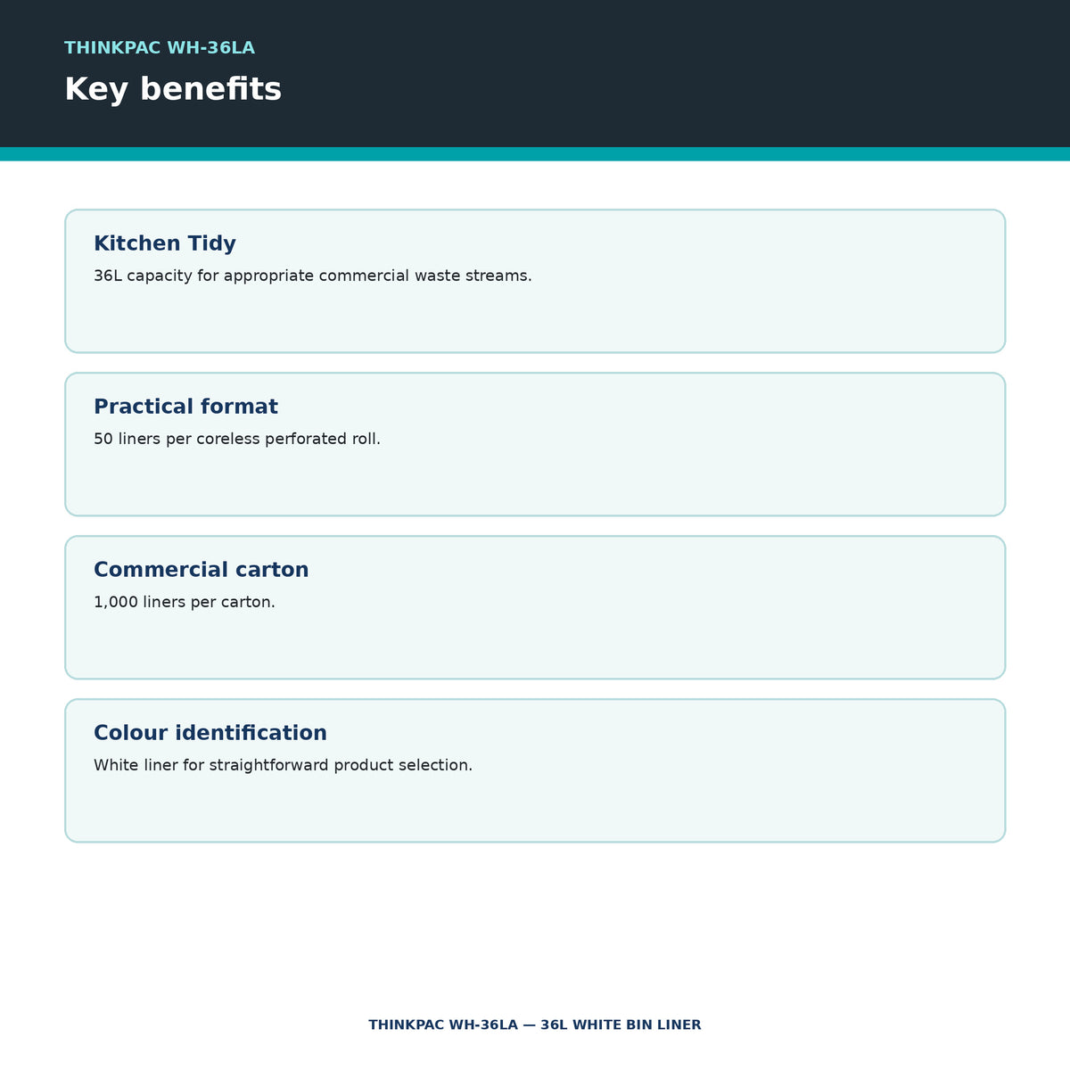 Thinkpac WH-36LA key benefits
