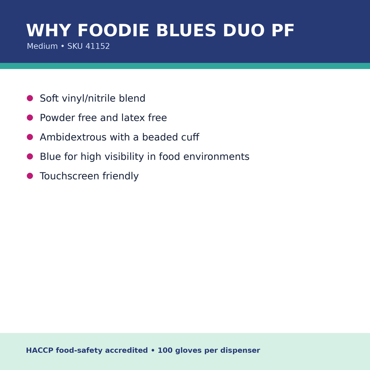 Foodie Blues Duo PF Medium glove product benefits
