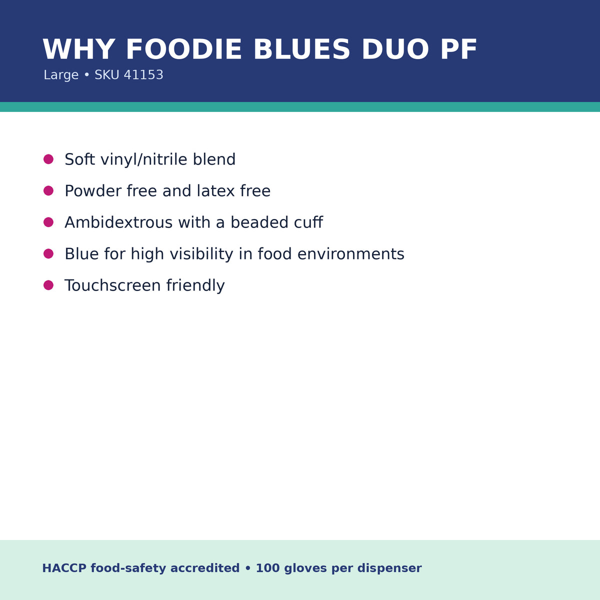 Foodie Blues Duo PF Large glove product benefits
