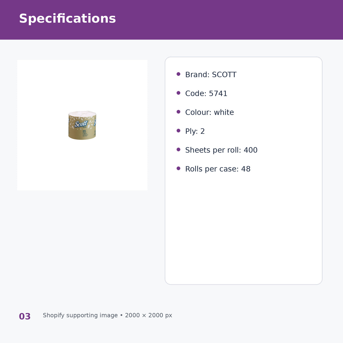 scott 5741 toilet tissue 2 ply 400 sheet product specifications
