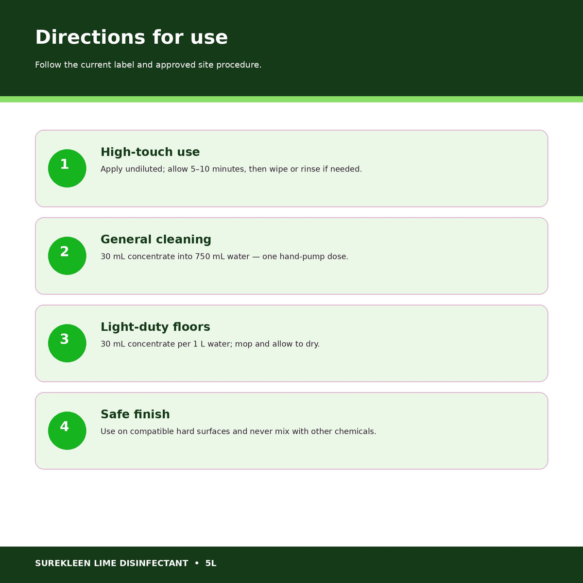 Lime Disinfectant safe-use PPE first aid and storage guidance
