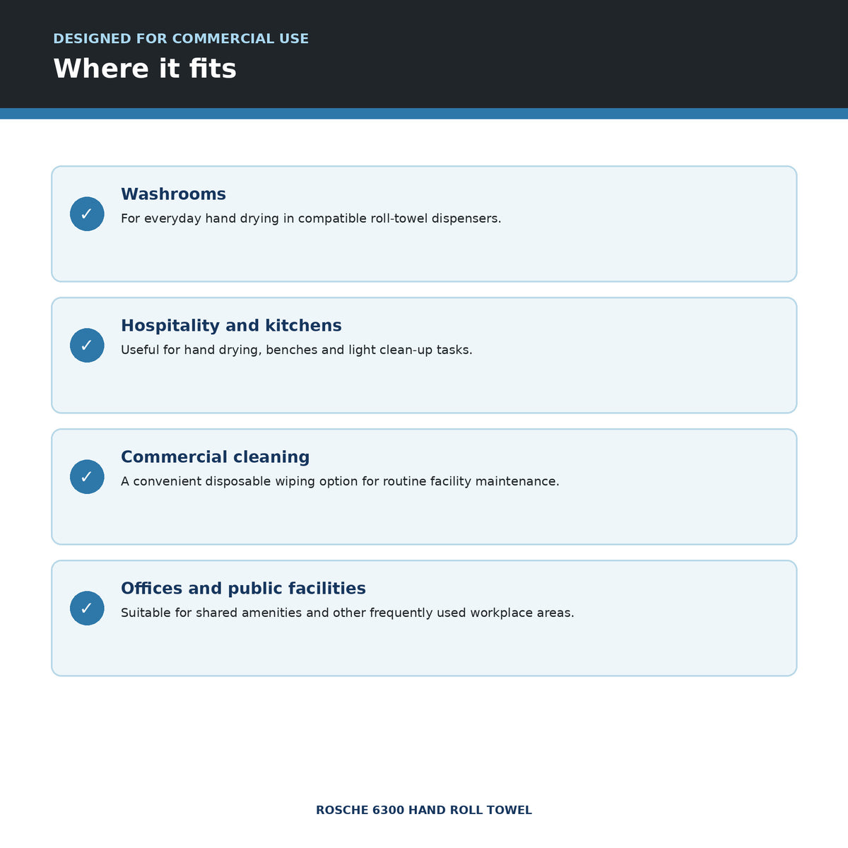 Rosche 6300 commercial workplace applications
