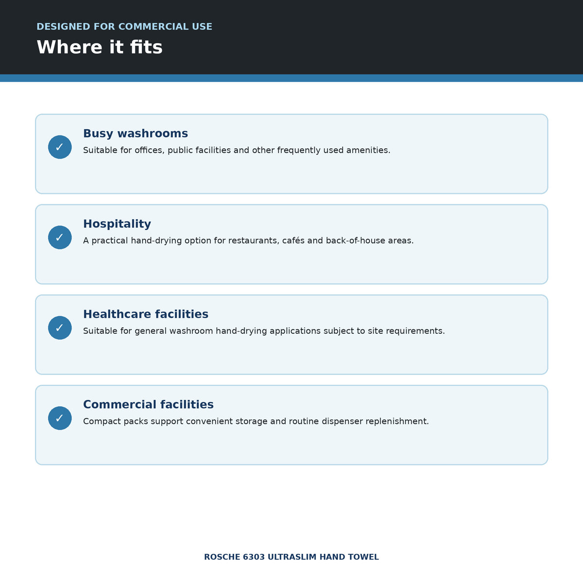 Rosche 6303 commercial workplace applications
